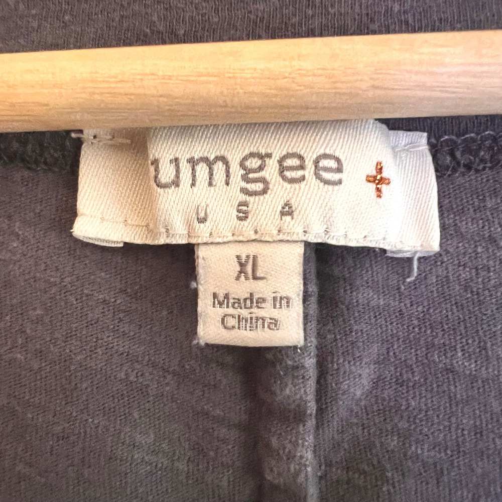 Umgee USA Charcoal Gray Tiered Babydoll V-Neck Cotton Peasant Boxy Top XL - Picture 4 of 7